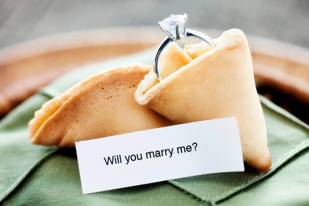 fortune cookie with proposal message
