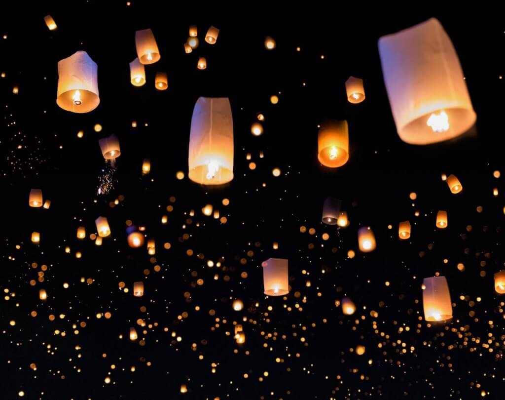 lantern release beach engagement
