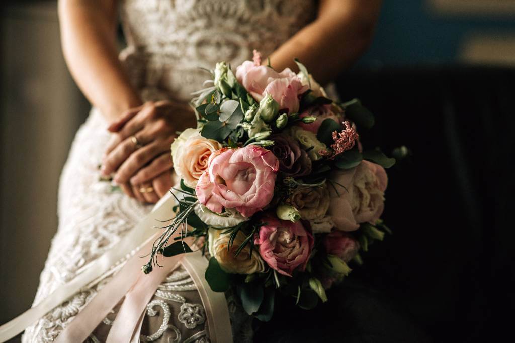 romantic pink and cream bridal bouquet