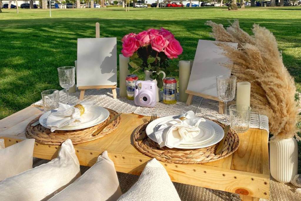 backyard proposal dinner setting