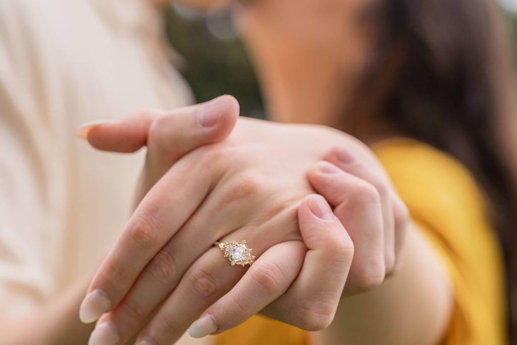 backyard proposal engagement ring
