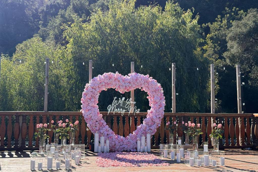 backyard proposal heart arch