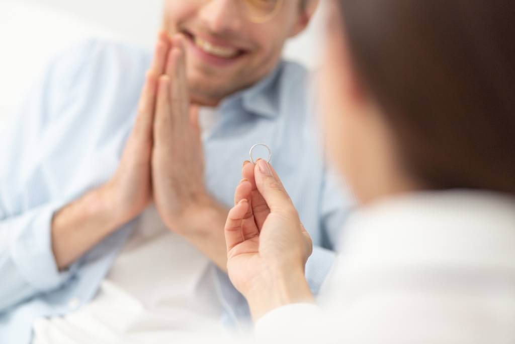 man reacting to proposal