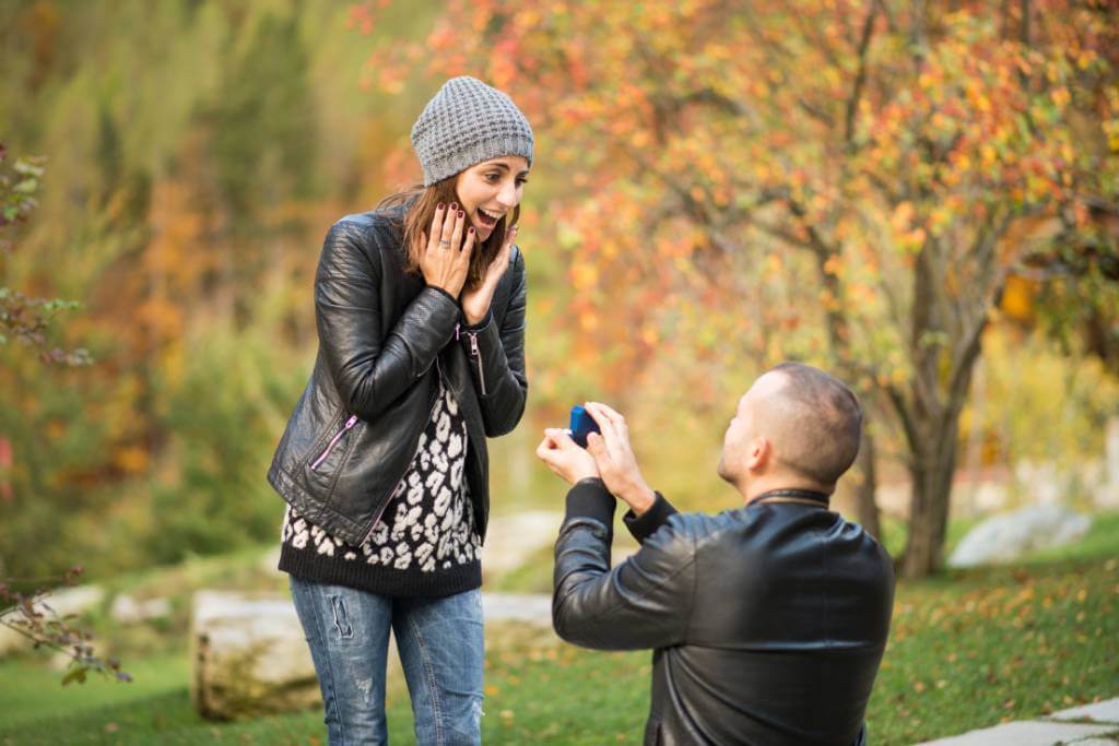 outdoor engagement moment