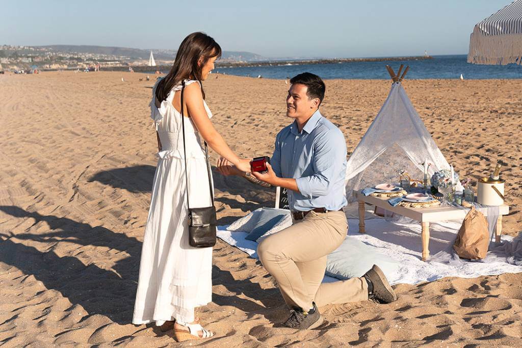 boho beach proposal when to propose