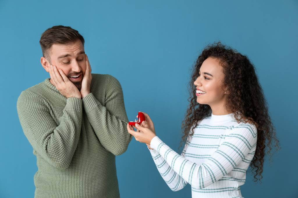 surprise proposal by woman
