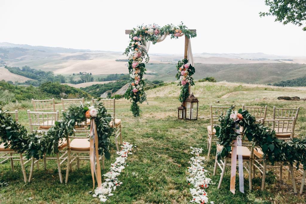 rustic countryside wedding ceremony