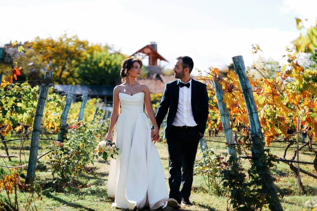 vineyard destination wedding walk