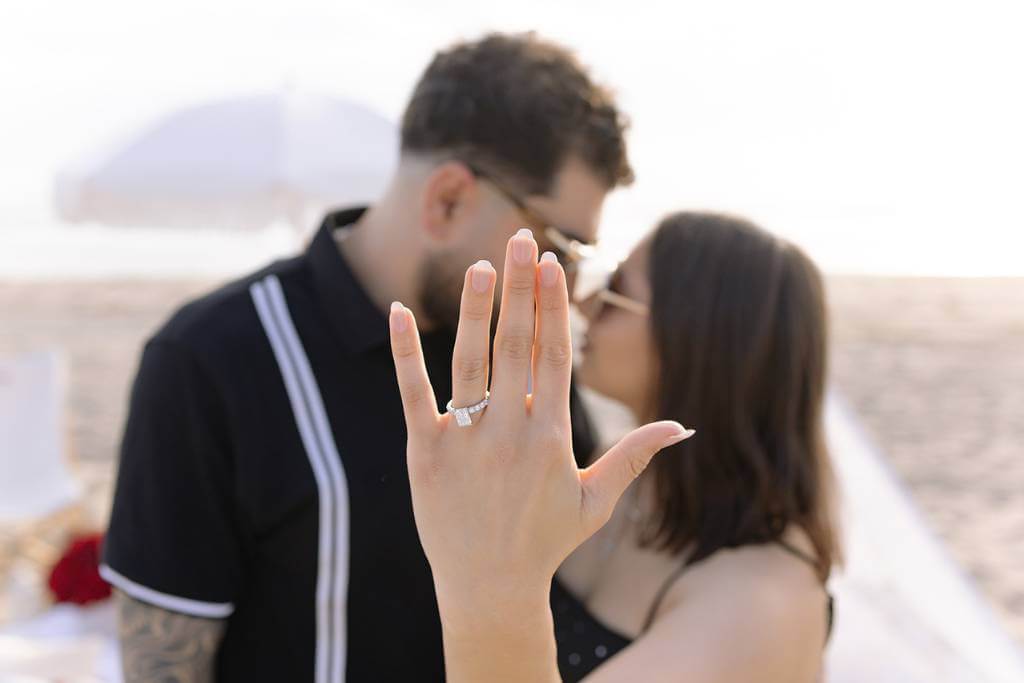 beach proposal ring reveal