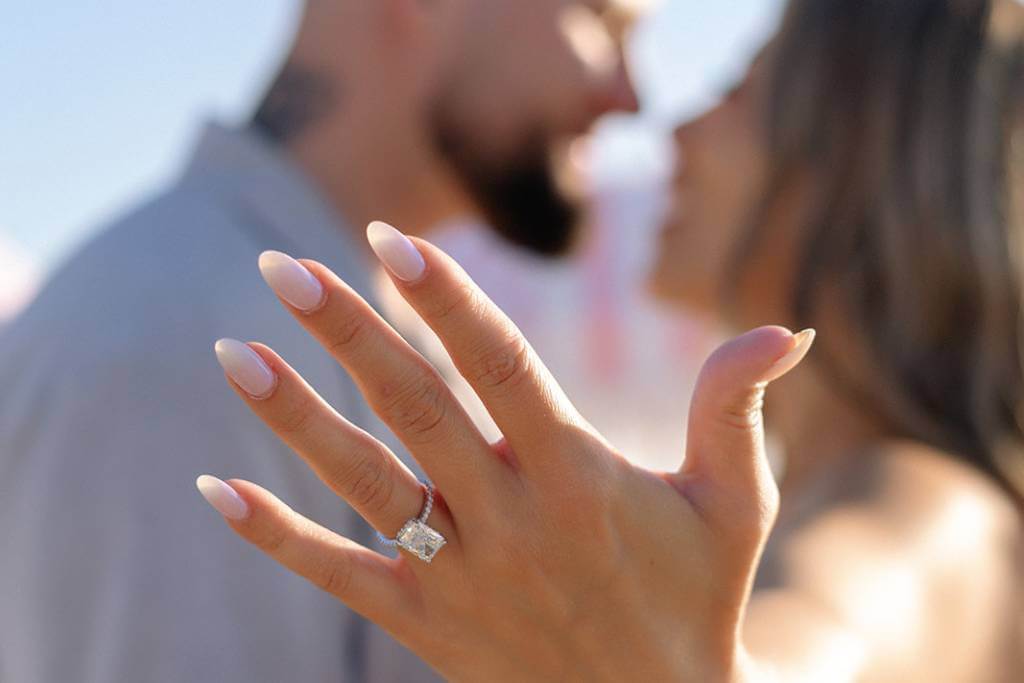 engagement ring in proposal moment