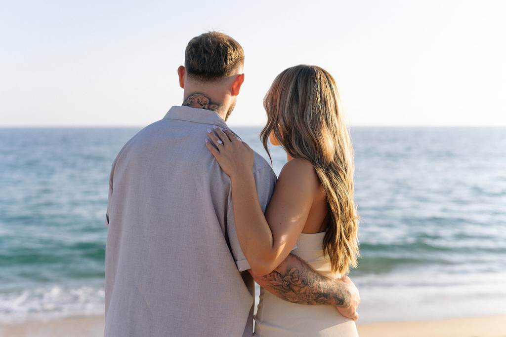 engagement season ocean embrace