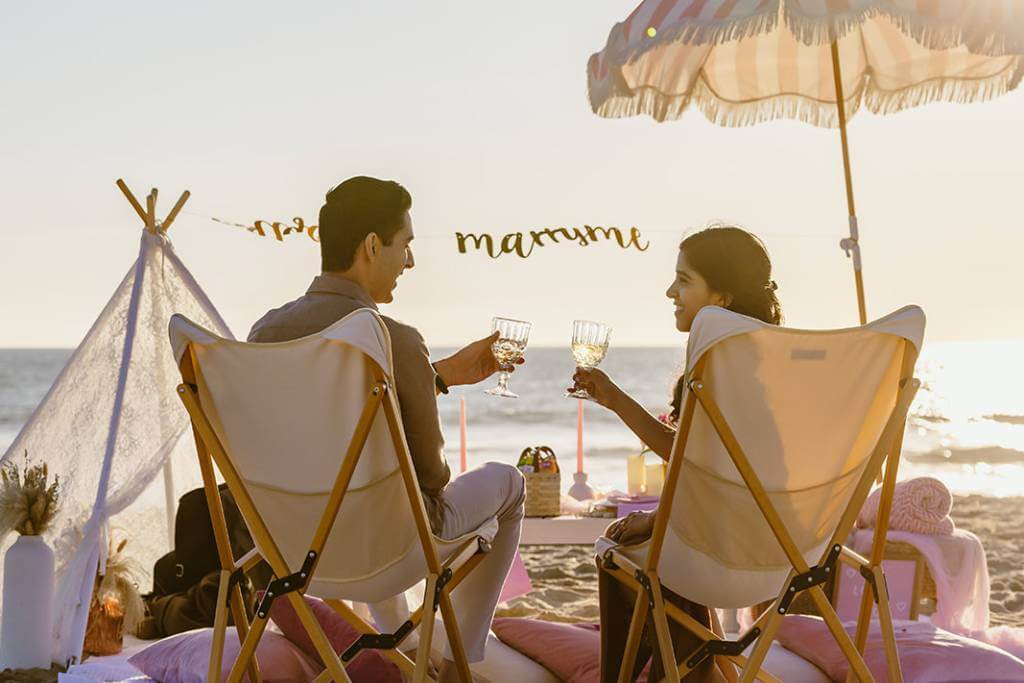 sunset beach toast vibe