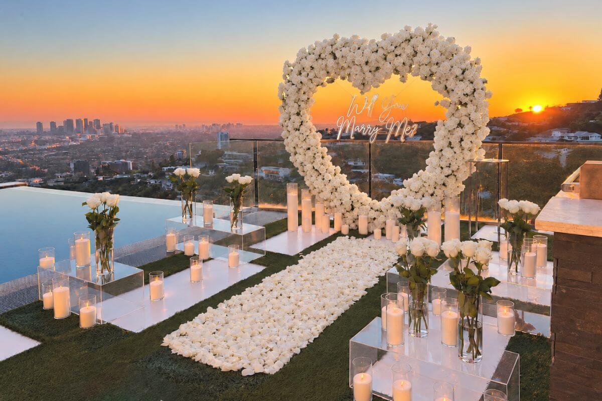 Oceanfront Rose Arch Proposal Setup